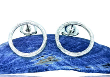 Load image into Gallery viewer, Driftwood Circle Stud Earrings - 9 Karat White Gold