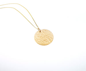 Ripple Disc Pendant - Yellow Gold Plated