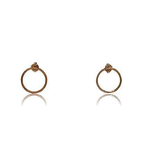 Load image into Gallery viewer, Driftwood Circle Stud Earrings - Rose Gold Plated