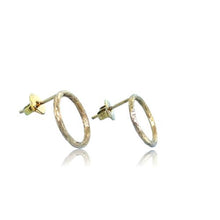 Load image into Gallery viewer, Driftwood Circle Stud Earrings - Yellow Gold Plated
