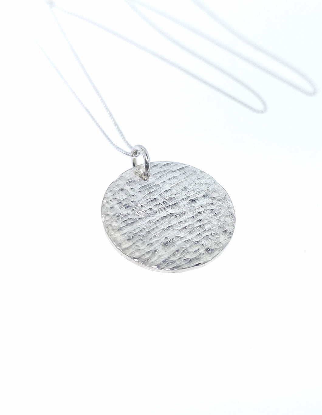 Ripple Disc Pendant - Sterling Silver