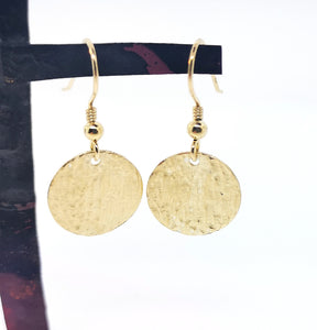 Ripple Disc Earrings - Yellow Gold Plated