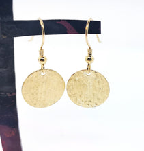 Load image into Gallery viewer, Ripple Disc Earrings - 9 Karat Yellow Gold
