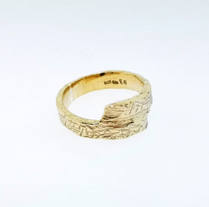 Driftwood Wrap Over Ring - Yellow Gold Plated