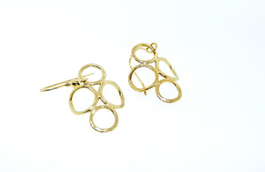 4 Circle Earrings - 9 Karat Yellow Gold