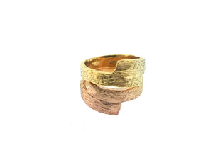 Driftwood Wrap Over Ring - 9 Karat Yellow Gold
