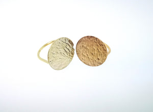 Ripple Disc Ring - Rose Gold Plated