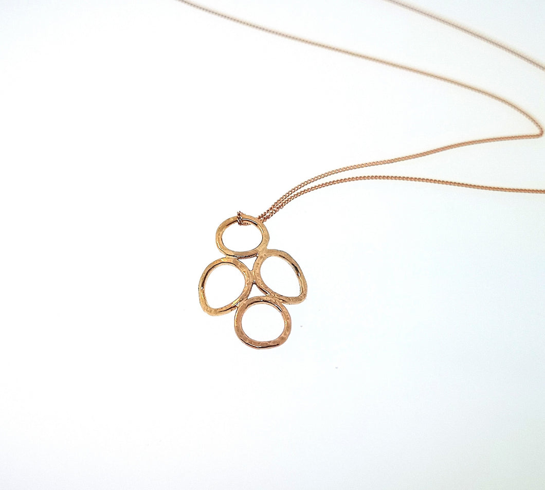 4 Circle Pendant - Rose Gold Plated