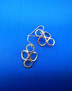 4 Circle Earrings - Yellow Gold Plated