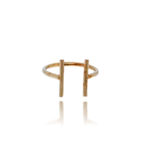 JewelArt T-Bar Ring - Rose Gold Plated