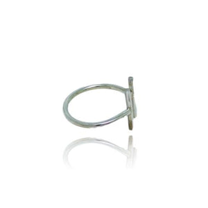 JewelArt T-Bar Ring - 9 Karat White Gold