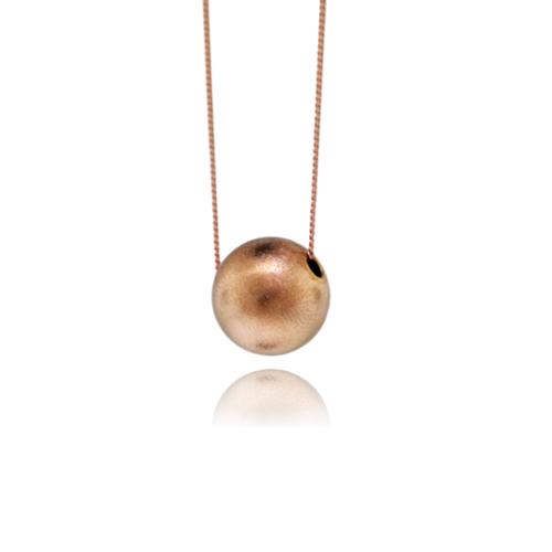 JewelArt Sphere Pendant Brushed Finish - Rose Gold Plated