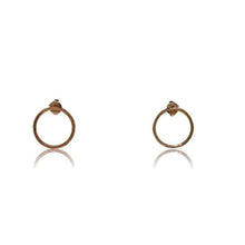 Load image into Gallery viewer, Driftwood Circle Stud Earrings - Rose Gold Plated
