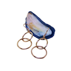 JewelArt Double loop Drop Earrings - Rose Gold Plated