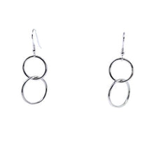 Load image into Gallery viewer, JewelArt Double loop Drop Earrings - Sterling Silver
