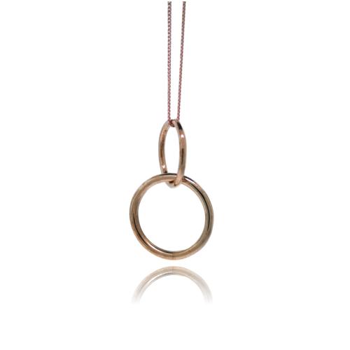 JewelArt Double loop Pendant - Rose Gold Plated